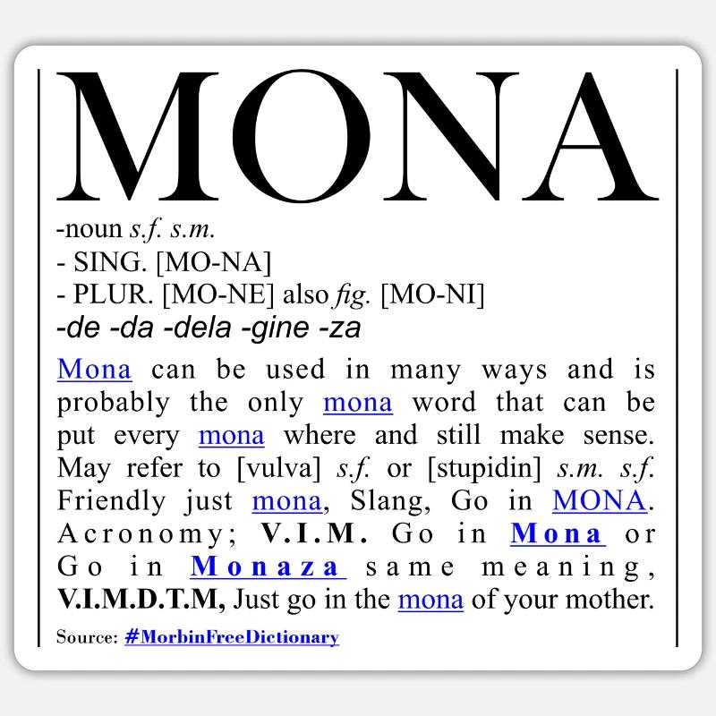 Maglietta Mona - Sticker formato S (10 x 10 cm) - bianco opaco