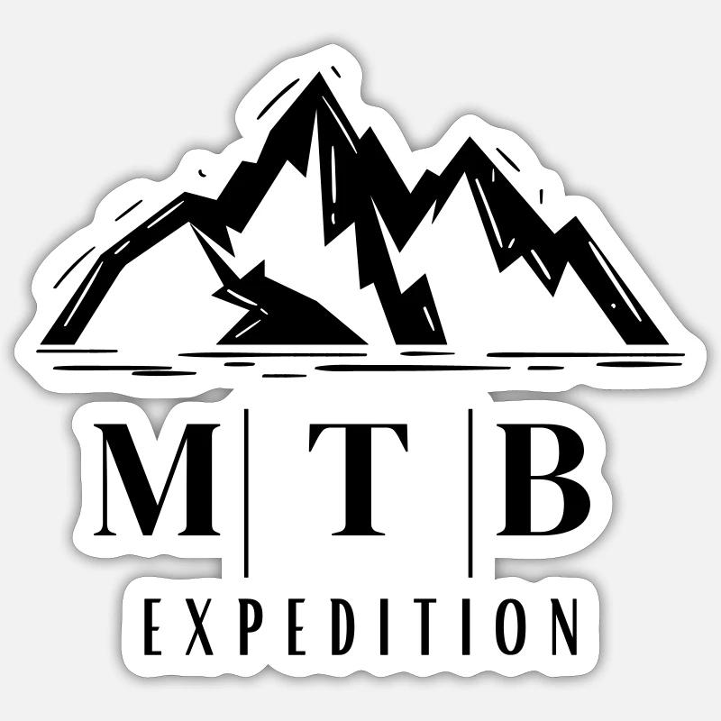 Expédition VTT - Sticker taille S (10 x 10 cm) - blanc mat