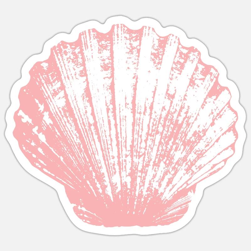 Coquille Saint-Jacques - Sticker taille S (10 x 10 cm) - blanc mat
