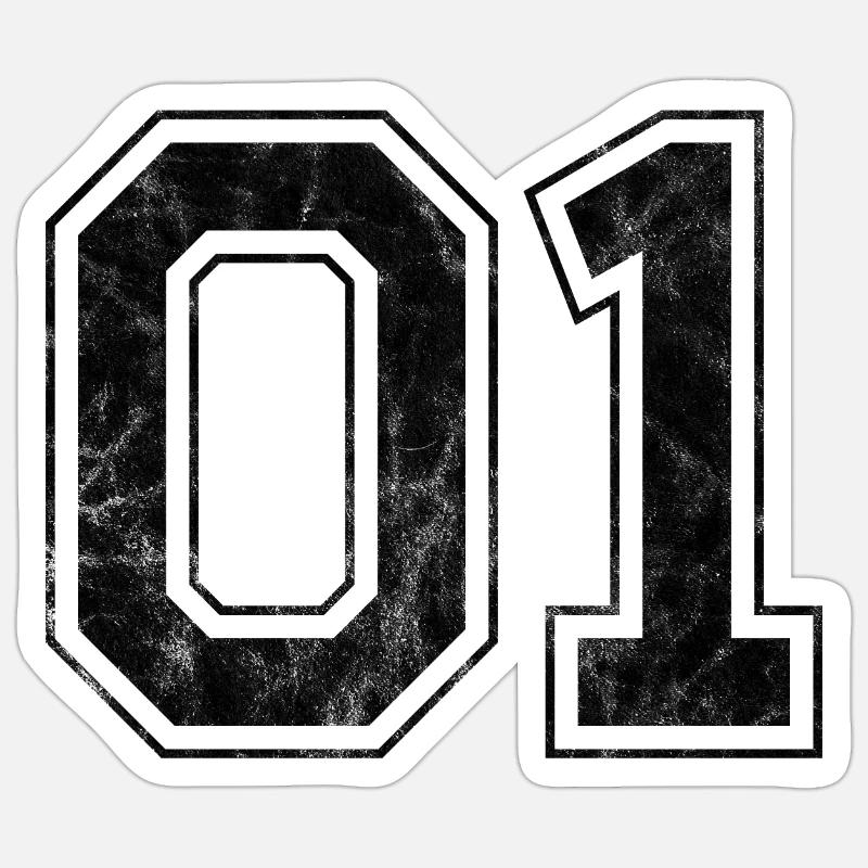Numéro 01 - Sticker taille S (10 x 10 cm) - blanc mat