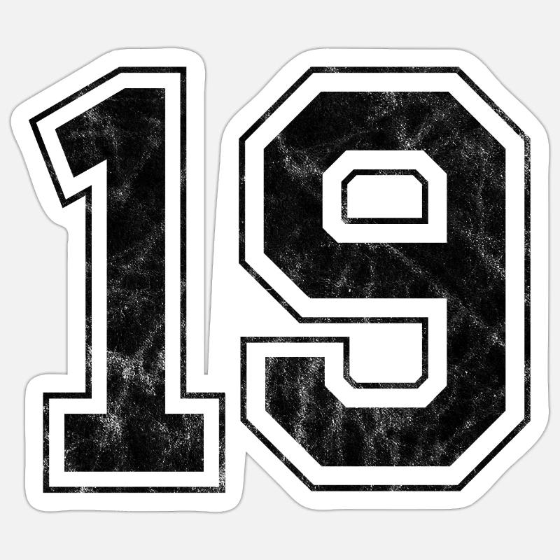 Numéro 19 - Sticker taille S (10 x 10 cm) - blanc mat