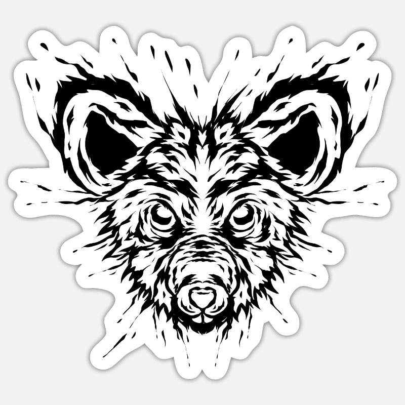 Ratte Kopf - Sticker Größe S (10 x 10 cm) - Mattweiß