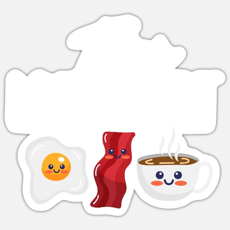 Team Breakfast Design for a bacon breakfast lover Sticker size S (10 x 10 cm)