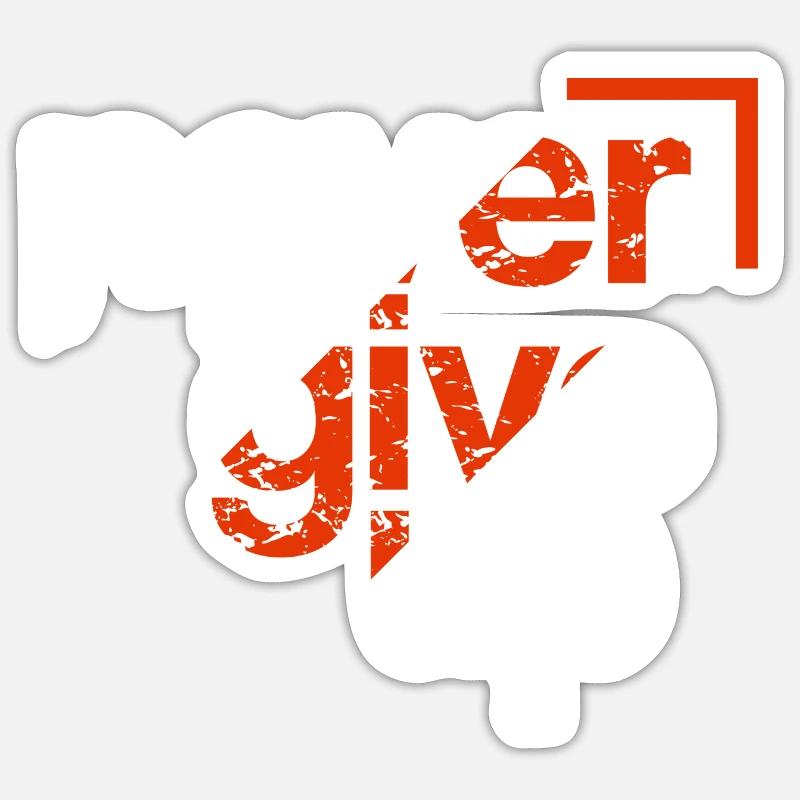 never give up - Sticker size S (10 x 10 cm) - white matte