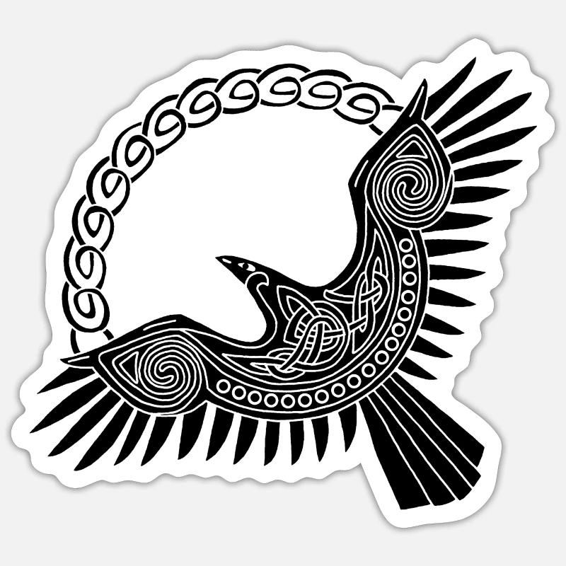 schwarzer wikingeradler - Sticker Größe S (10 x 10 cm) - Mattweiß