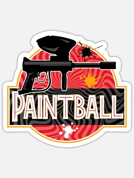 Paintball Airsoft Gotcha Markierer - Sticker Größe S (10 x 10 cm) - Mattweiß