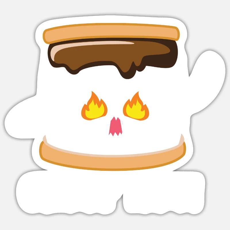 Group Hug Marshmallow Bonfire Camping Sticker size S (10 x 10 cm)