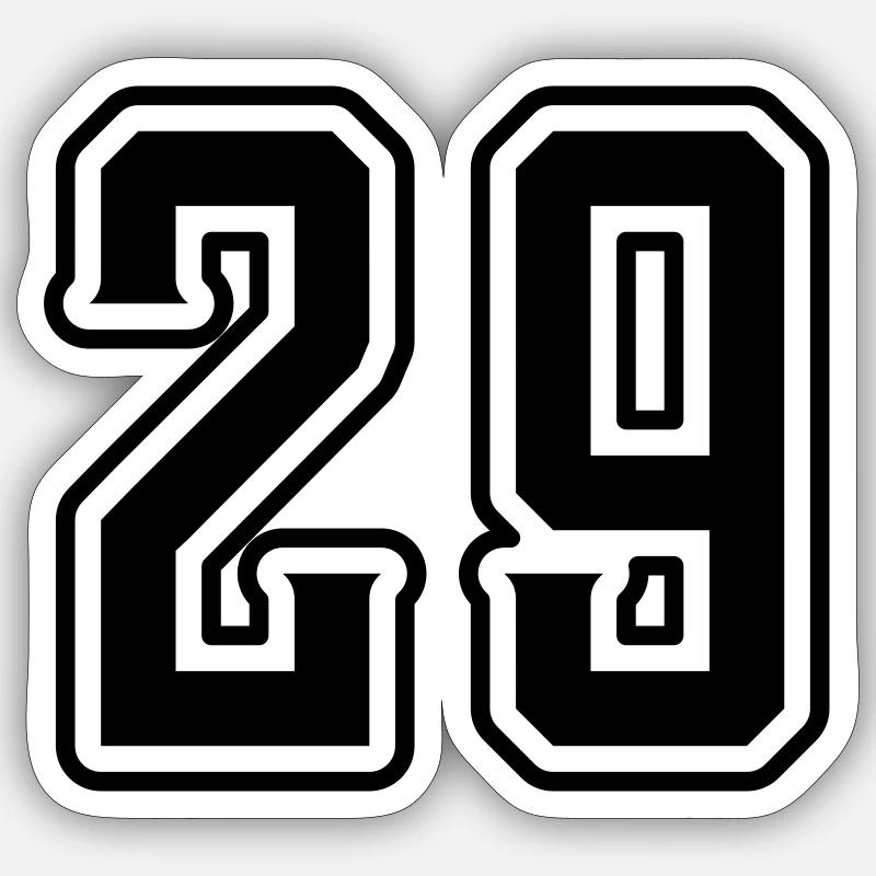 Symbole numérique 29 - Sticker taille S (10 x 10 cm) - blanc mat