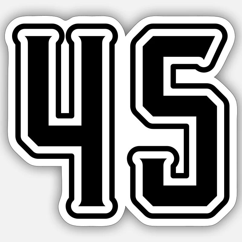 Symbole numérique 45 - Sticker taille S (10 x 10 cm) - blanc mat