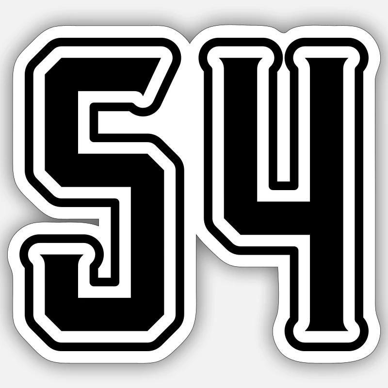 Symbole numérique 54 - Sticker taille S (10 x 10 cm) - blanc mat