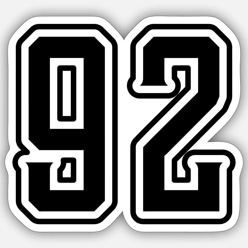 Symbole numérique 92 - Sticker taille S (10 x 10 cm) - blanc mat