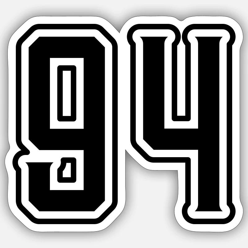 Symbole numérique 94 - Sticker taille S (10 x 10 cm) - blanc mat