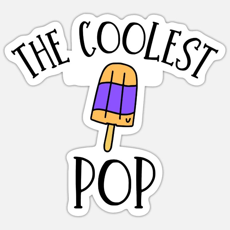 LA POP LA PLUS COOL - Sticker taille S (10 x 10 cm) - blanc mat