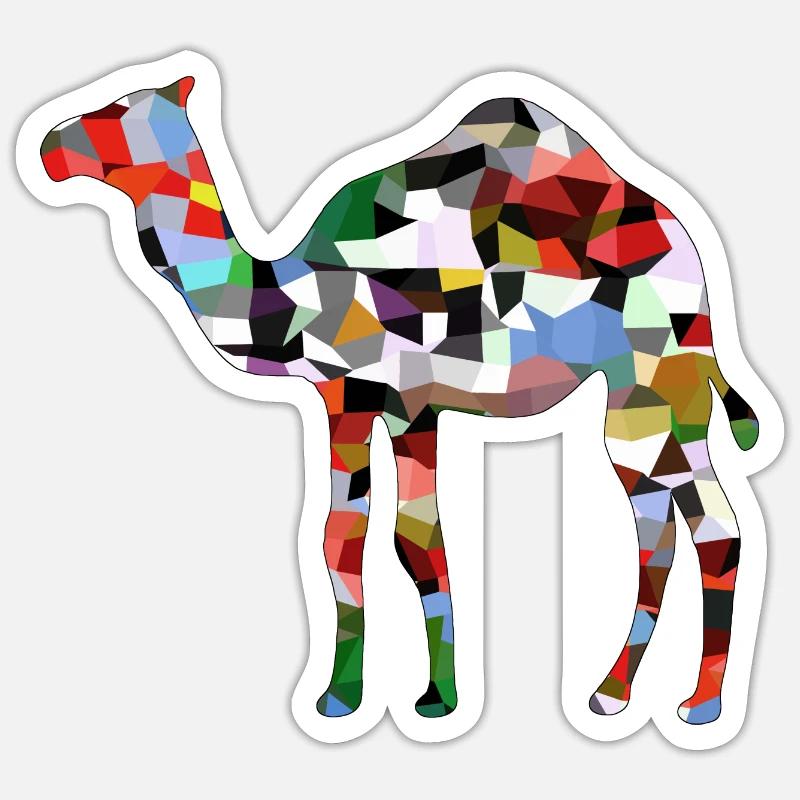 Kamel - Sticker Größe S (10 x 10 cm) - Mattweiß