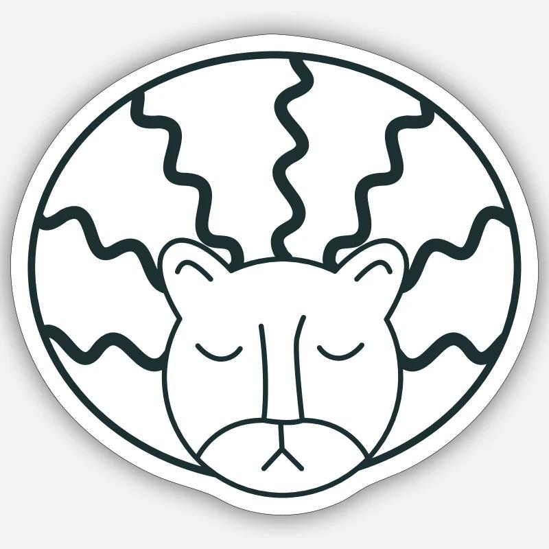 afro lion head - Sticker size S (10 x 10 cm) - white matte