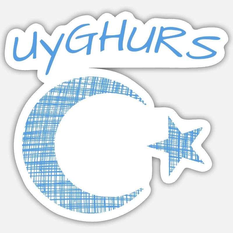 Uyghurs Uiguren - Sticker Größe S (10 x 10 cm) - Mattweiß