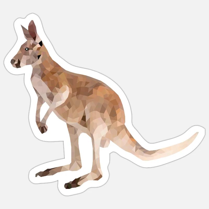 Känguru - Sticker Größe S (10 x 10 cm) - Mattweiß