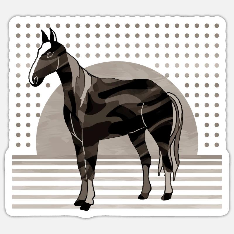 Pferd - Sticker Größe S (10 x 10 cm) - Mattweiß