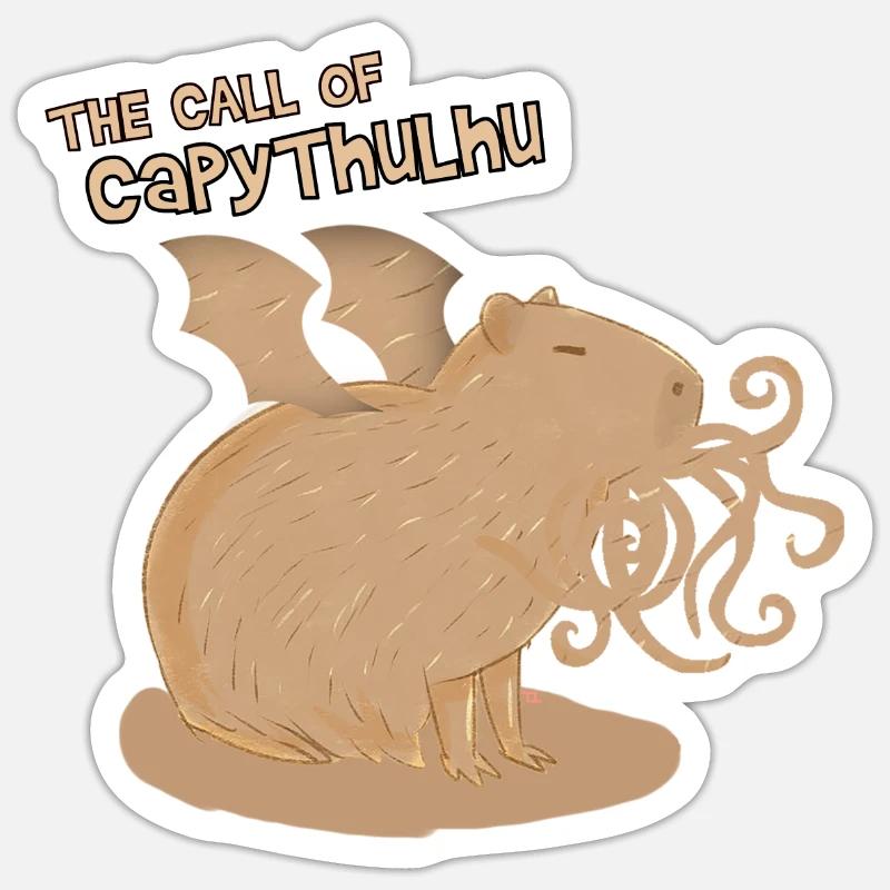 L’appel de Capythulhu - Sticker taille S (10 x 10 cm) - blanc mat