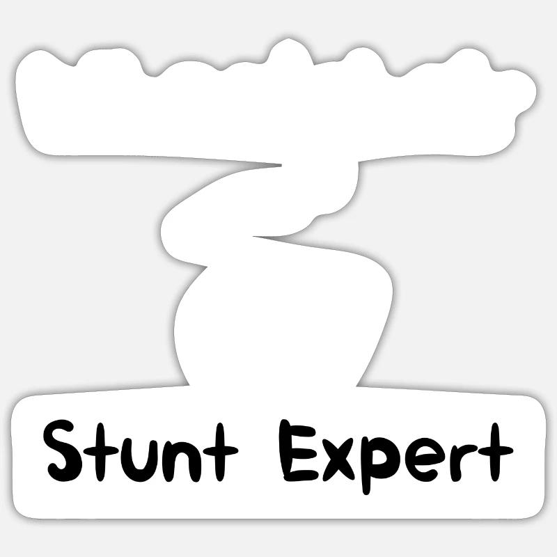 Rollstuhl Stunt Experte - Sticker Größe S (10 x 10 cm) - Mattweiß