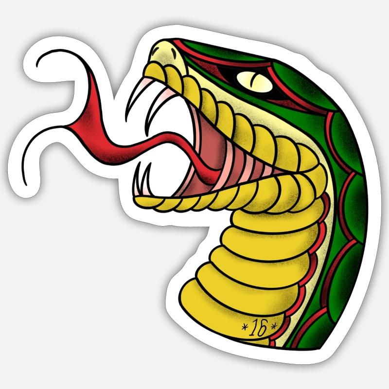 Old school snake Sticker size S (10 x 10 cm)