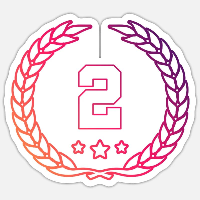 2 Number wreath - Sticker size S (10 x 10 cm) - white matte