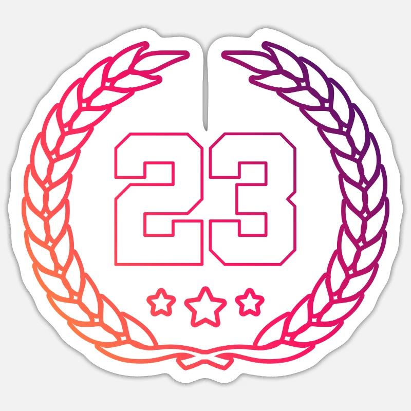 Couronne de 23 chiffres - Sticker taille S (10 x 10 cm) - blanc mat