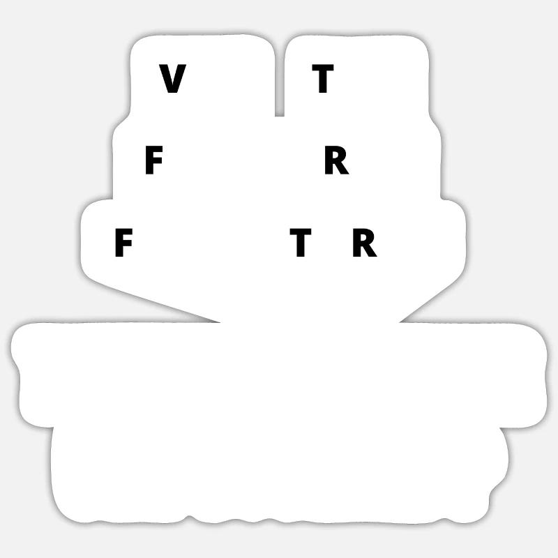 va te faire - Sticker taille S (10 x 10 cm) - blanc mat