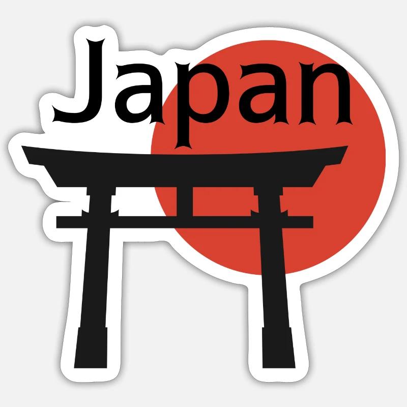Japan with Gate Background Design - Sticker Größe S (10 x 10 cm) - Mattweiß