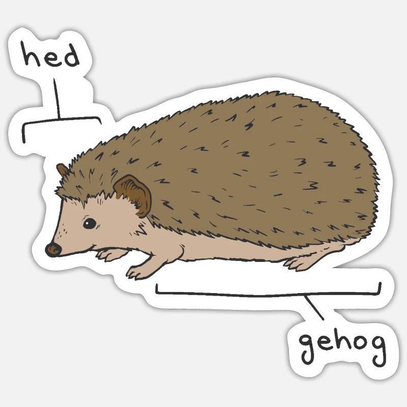 Hedgie Hérisson Anatomie Hérisson - Sticker taille S (10 x 10 cm) - blanc mat
