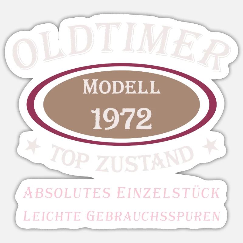 50e anniversaire Oldtimer Modèle 1972 Sticker taille S (10 x 10 cm)
