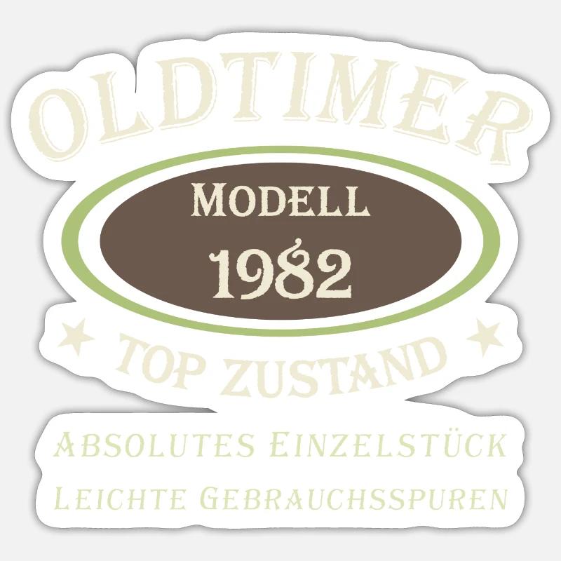 Oldtimer 40e anniversaire Année de construction 1982 Pièce unique Sticker taille S (10 x 10 cm)