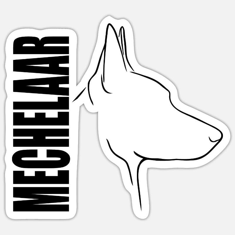 MECHELAAR Profil Hunde Hund Wilsigns - Sticker Größe S (10 x 10 cm) - Mattweiß