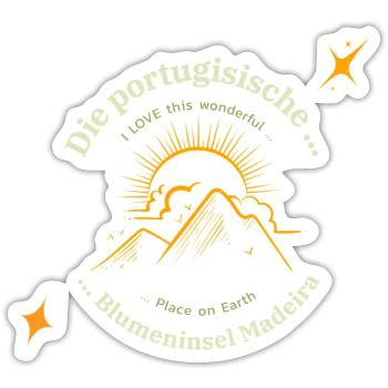 The Portuguese Flower Donkey Madeira - Gift - Sticker size S (10 x 10 cm) - white matte - Front