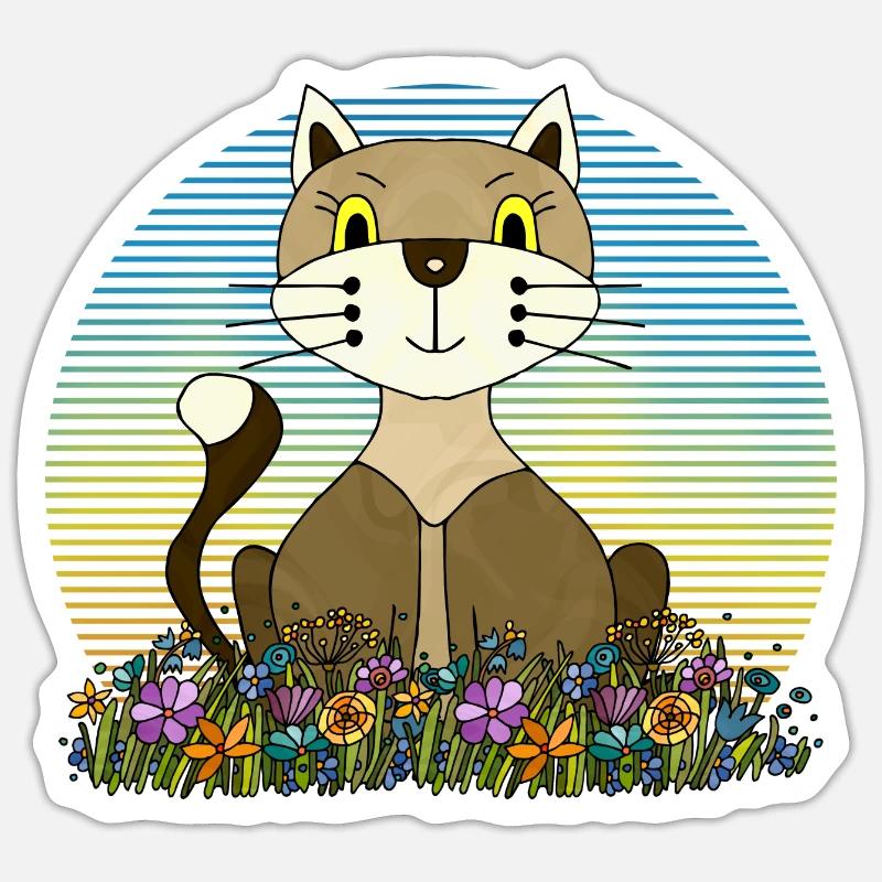 Cat - Sticker size S (10 x 10 cm) - white matte