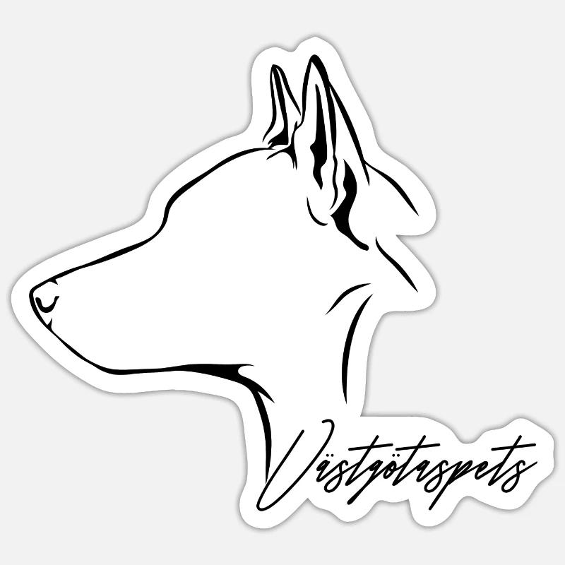 VÄSTGÖTASPETS Profil Chiens Wilsigns - Sticker taille S (10 x 10 cm) - blanc mat
