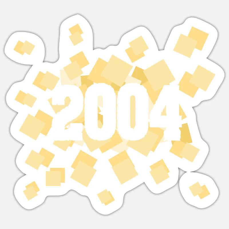 Geboren 2004 - Sticker Größe S (10 x 10 cm) - Mattweiß
