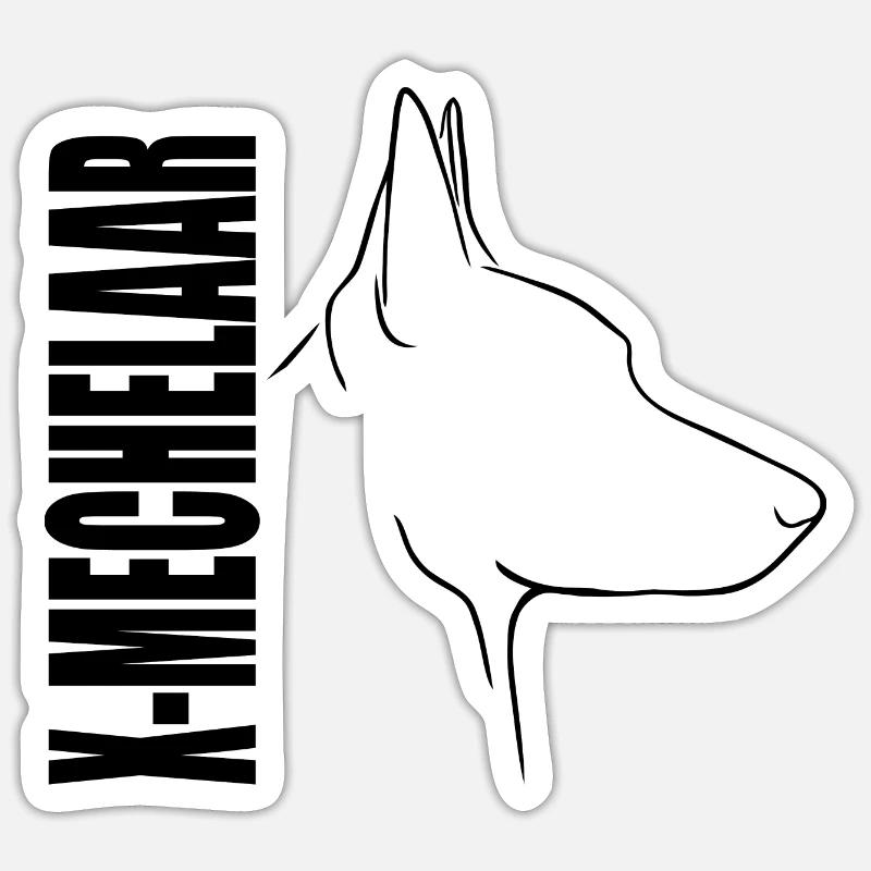 X-MECHELAAR Profil Hunde Hund Wilsigns - Sticker Größe S (10 x 10 cm) - Mattweiß