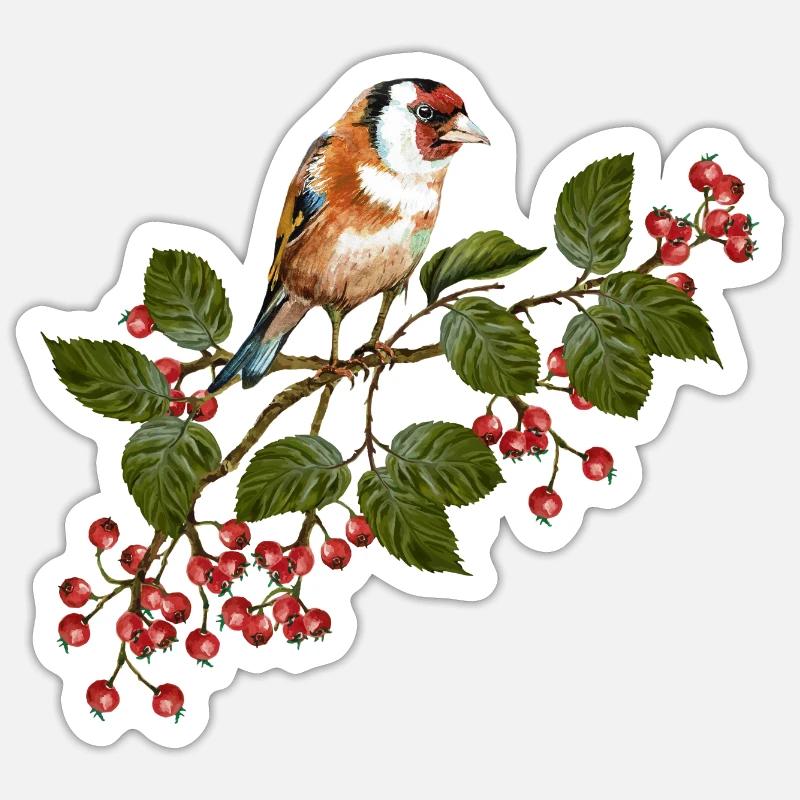 Oiseau coloré Sticker taille S (10 x 10 cm)