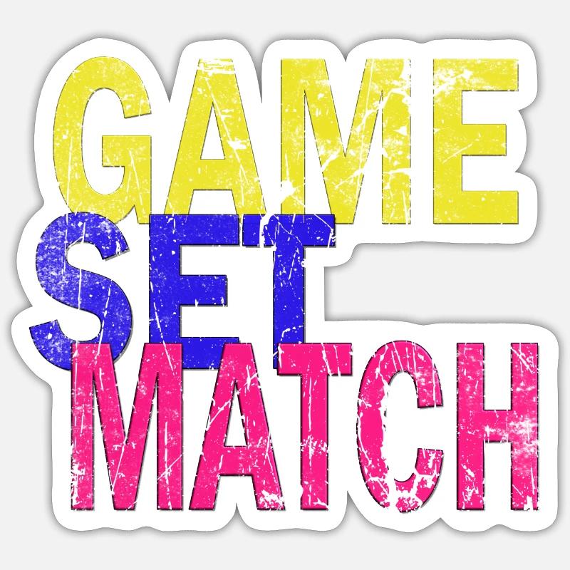 Game Set Match Logo - Sticker Größe S (10 x 10 cm) - Mattweiß