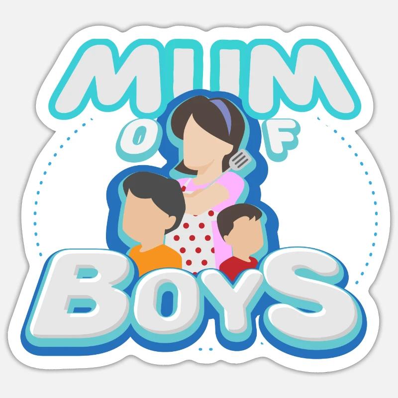 Mama von Jungen Geschenk Mutter Muttertag Sticker Größe S (10 x 10 cm)