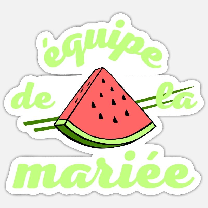 EVJF pastèque été équipe de la mariée - Sticker taille S (10 x 10 cm) - blanc mat