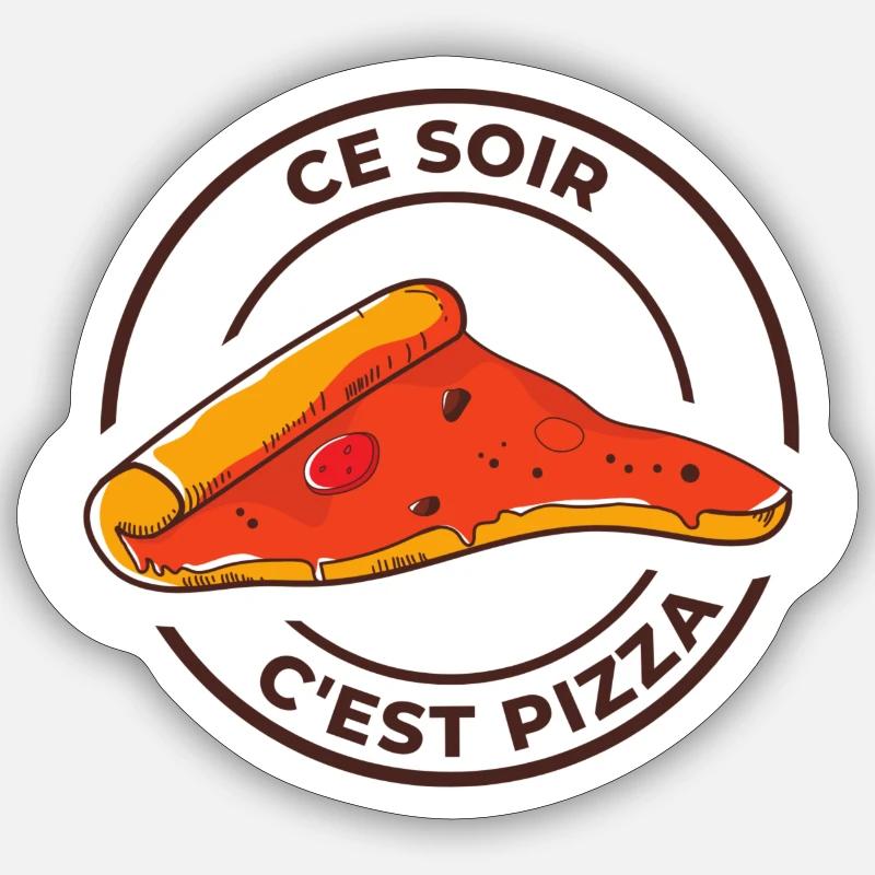 ce soir c'est pizza ! Sticker taille S (10 x 10 cm)