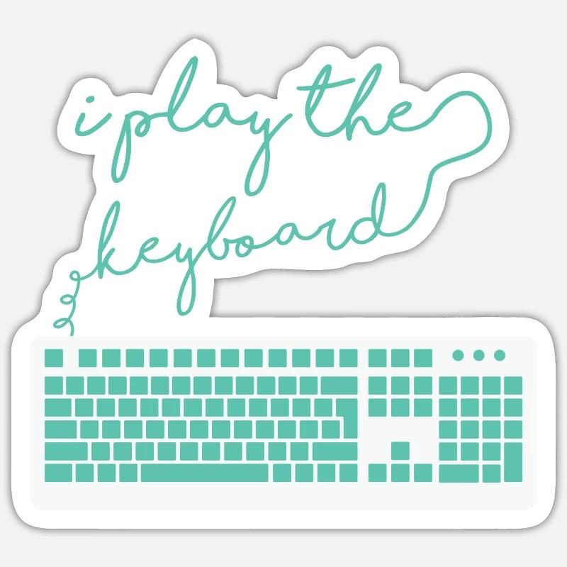 I play the Keyboard funny Programmer Hacker Sticker Größe S (10 x 10 cm)
