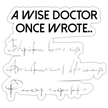 WISE DOCTOR A ÉCRIT UNE FOIS - Sticker taille S (10 x 10 cm) - blanc mat - Devant