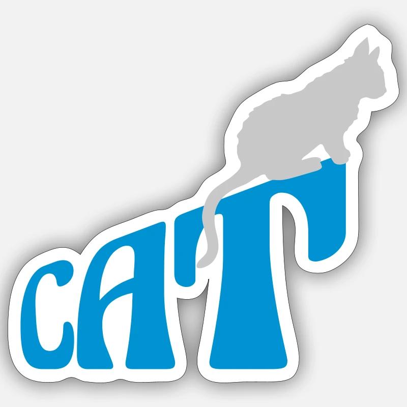 Text Cat Pet Logo - Sticker size S (10 x 10 cm) - white matte