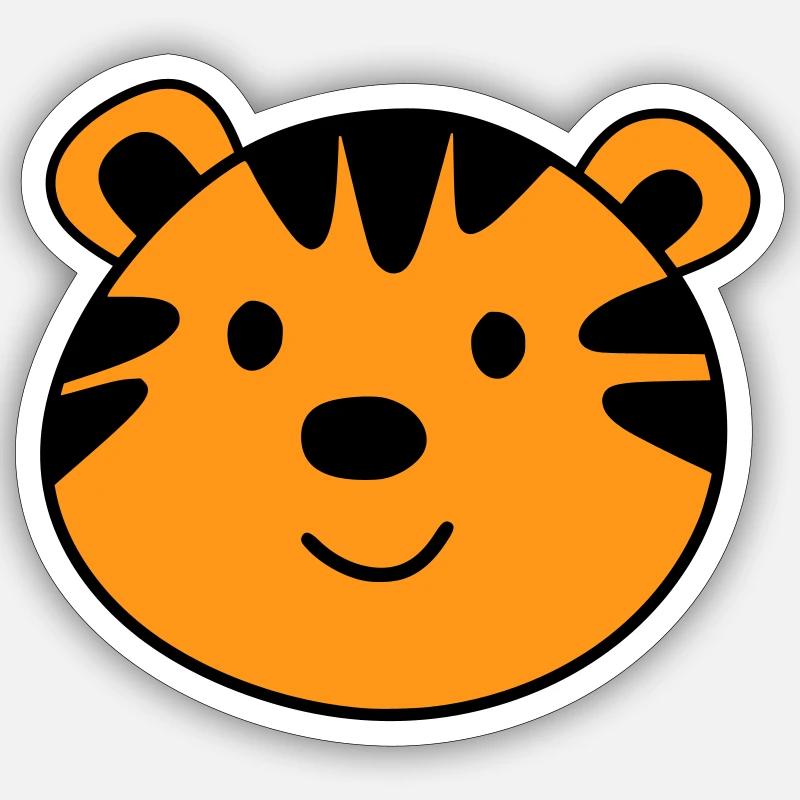 Cute tiger - Sticker size S (10 x 10 cm) - white matte