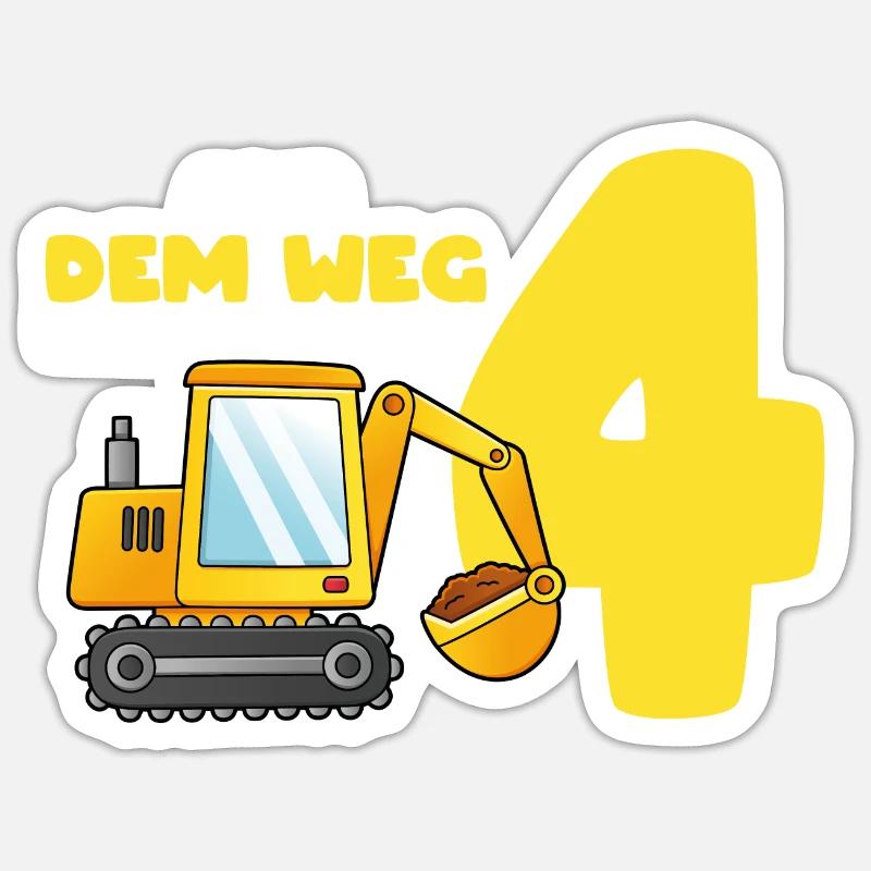 Aus dem Weg ich bin schon 4, Geschenkidee Sticker Größe S (10 x 10 cm)