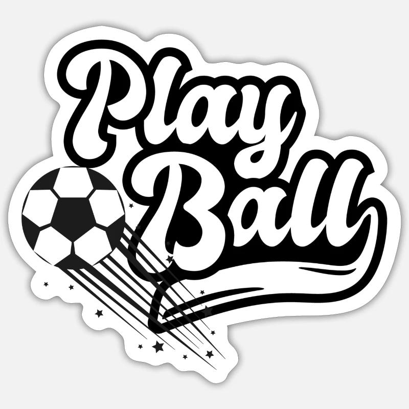 Play ball - Sticker taille S (10 x 10 cm) - blanc mat