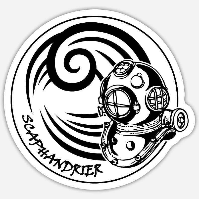 Diver 7 - Sticker size S (10 x 10 cm) - white matte
